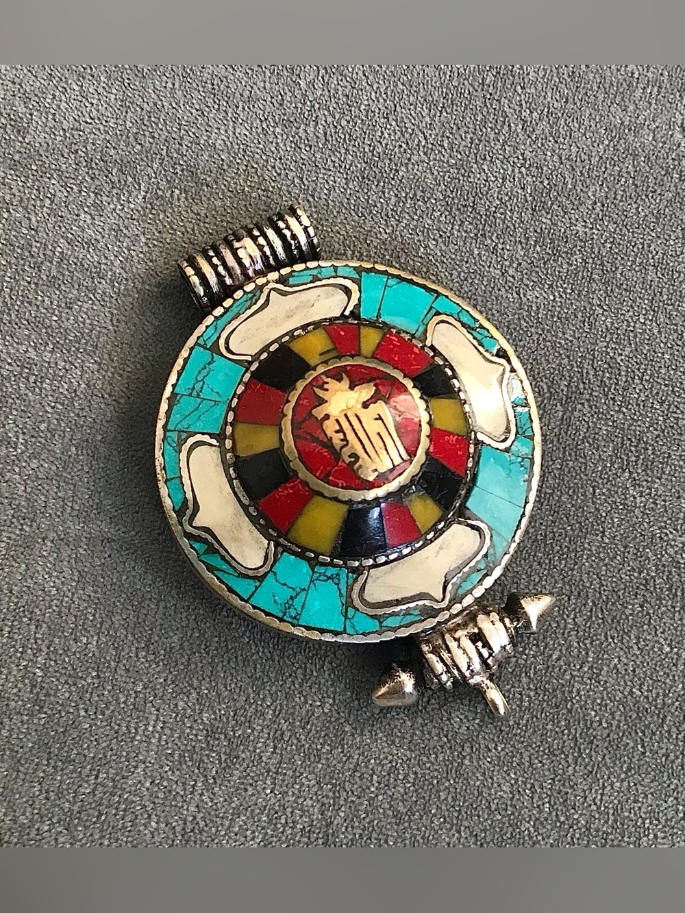 Vintage Tibetan Gau Prayer Box Pendant Opens Handmade Nepal Amulet Necklace 3”